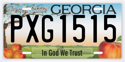 GA license plate PXG1515
