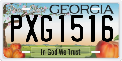 GA license plate PXG1516