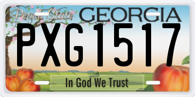 GA license plate PXG1517