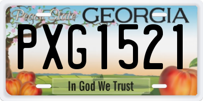 GA license plate PXG1521