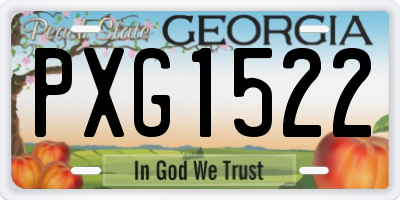 GA license plate PXG1522