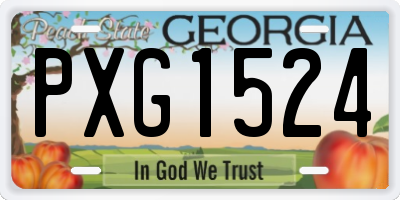 GA license plate PXG1524
