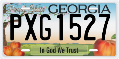 GA license plate PXG1527