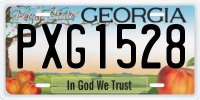 GA license plate PXG1528