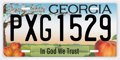 GA license plate PXG1529