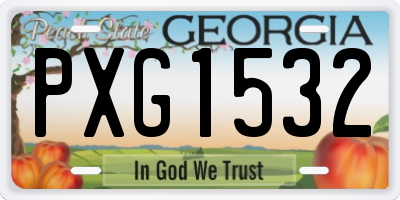 GA license plate PXG1532