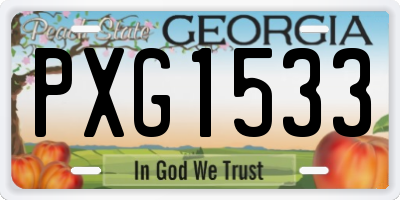 GA license plate PXG1533