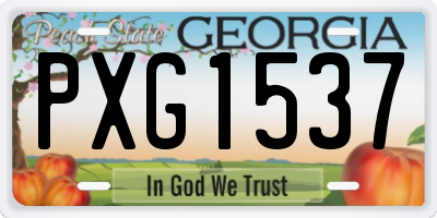 GA license plate PXG1537