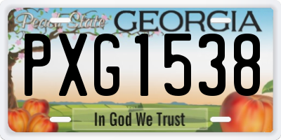 GA license plate PXG1538