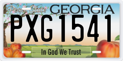 GA license plate PXG1541