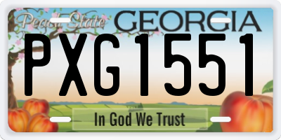 GA license plate PXG1551