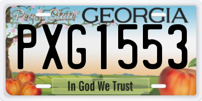 GA license plate PXG1553