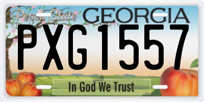 GA license plate PXG1557