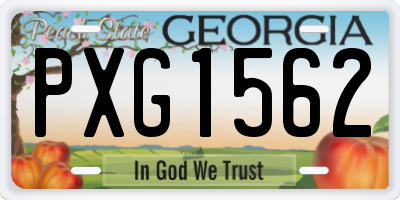 GA license plate PXG1562