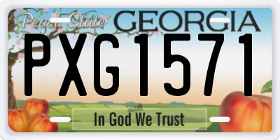 GA license plate PXG1571