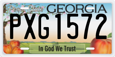 GA license plate PXG1572