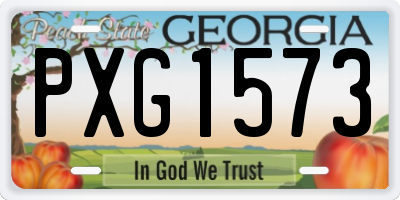 GA license plate PXG1573