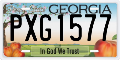 GA license plate PXG1577