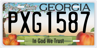 GA license plate PXG1587
