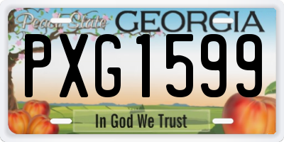 GA license plate PXG1599