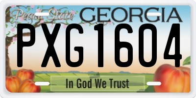 GA license plate PXG1604