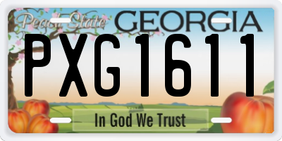 GA license plate PXG1611