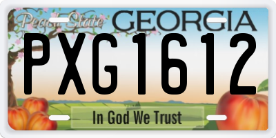 GA license plate PXG1612