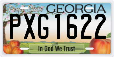 GA license plate PXG1622