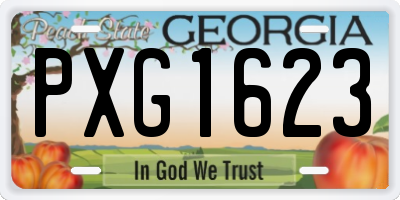 GA license plate PXG1623