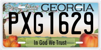 GA license plate PXG1629
