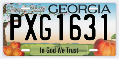 GA license plate PXG1631
