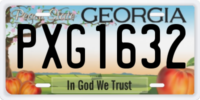 GA license plate PXG1632