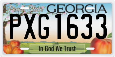 GA license plate PXG1633