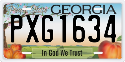 GA license plate PXG1634