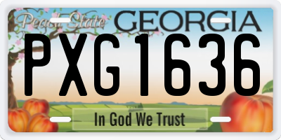 GA license plate PXG1636