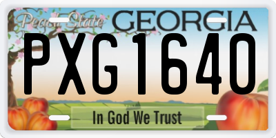 GA license plate PXG1640