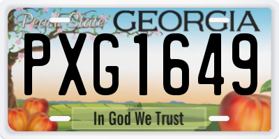 GA license plate PXG1649