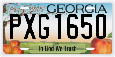 GA license plate PXG1650