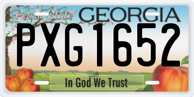GA license plate PXG1652