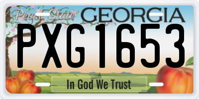 GA license plate PXG1653