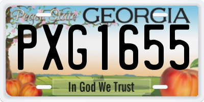 GA license plate PXG1655