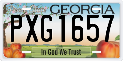 GA license plate PXG1657