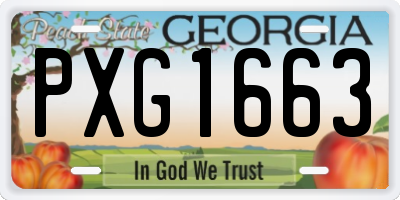 GA license plate PXG1663