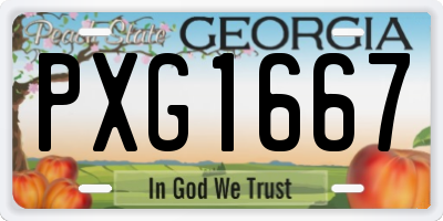 GA license plate PXG1667