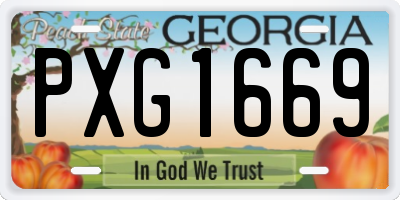GA license plate PXG1669