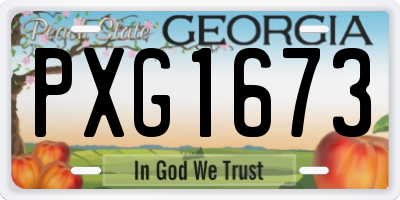 GA license plate PXG1673