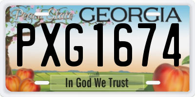 GA license plate PXG1674