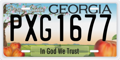 GA license plate PXG1677