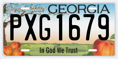 GA license plate PXG1679