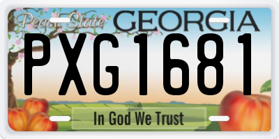 GA license plate PXG1681